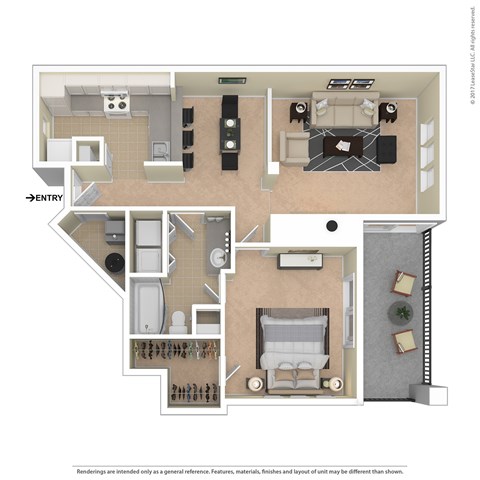 A floor plan of a house with a living room, kitchen, and bathrooms.